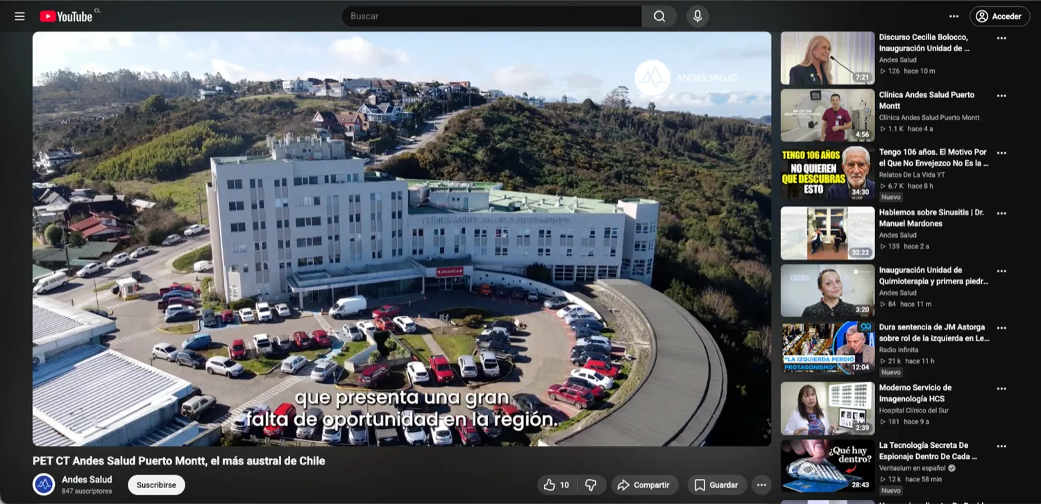 Cobertura del lanzamiento del área de PET CT en la sucursal de Puerto Montt